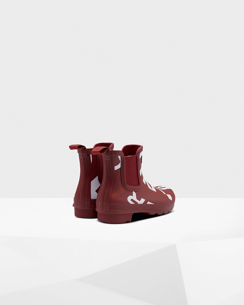 Botas Chelsea Original Exploded Logo Hunter Mujer - Grises Rojos - 109235OUH